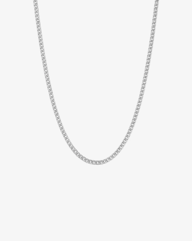45cm (22") 6mm-6.5mm Width Curb Chain in 10kt White Gold