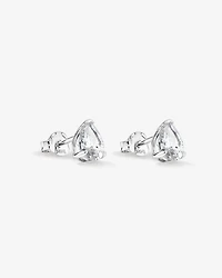 Boucles d'oreilles à tige en forme de poire avec zircons cubiques en argent sterling