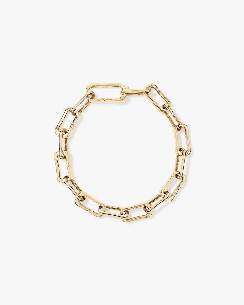 Bracelet à maillons alternés avec clip de 20,5 cm (8,1 po) en vermeil d’or jaune 18 carats
