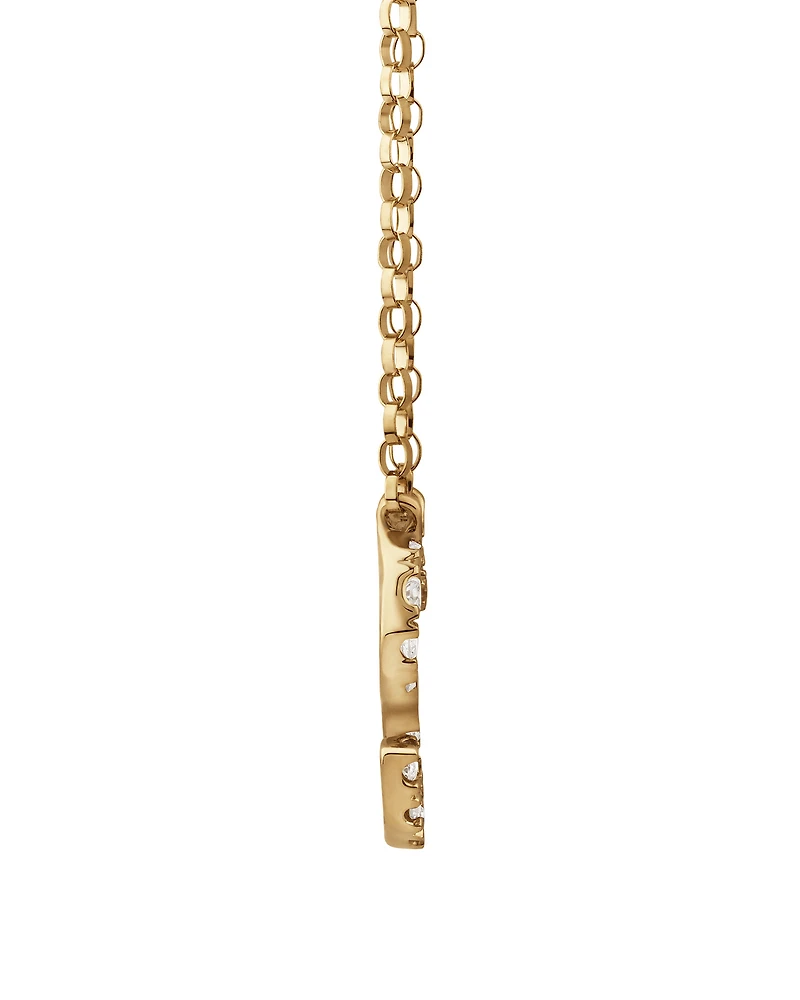 S' Initial Necklace with 0.10 Carat TW of Diamonds in 10kt Yellow Gold