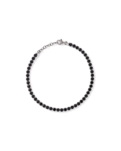 Black Spinel Tennis Bracelet in Sterling Silver