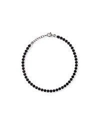 Black Spinel Tennis Bracelet in Sterling Silver