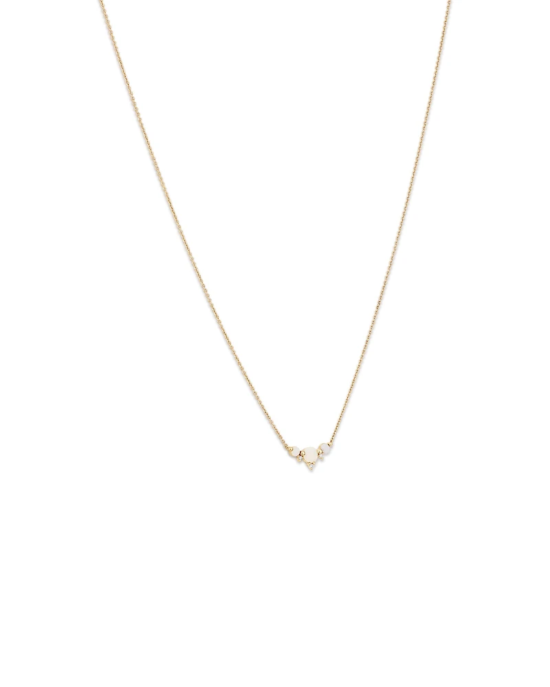 Australian Opal with Diamond Accents Necklace in 10kt Yellow Gold