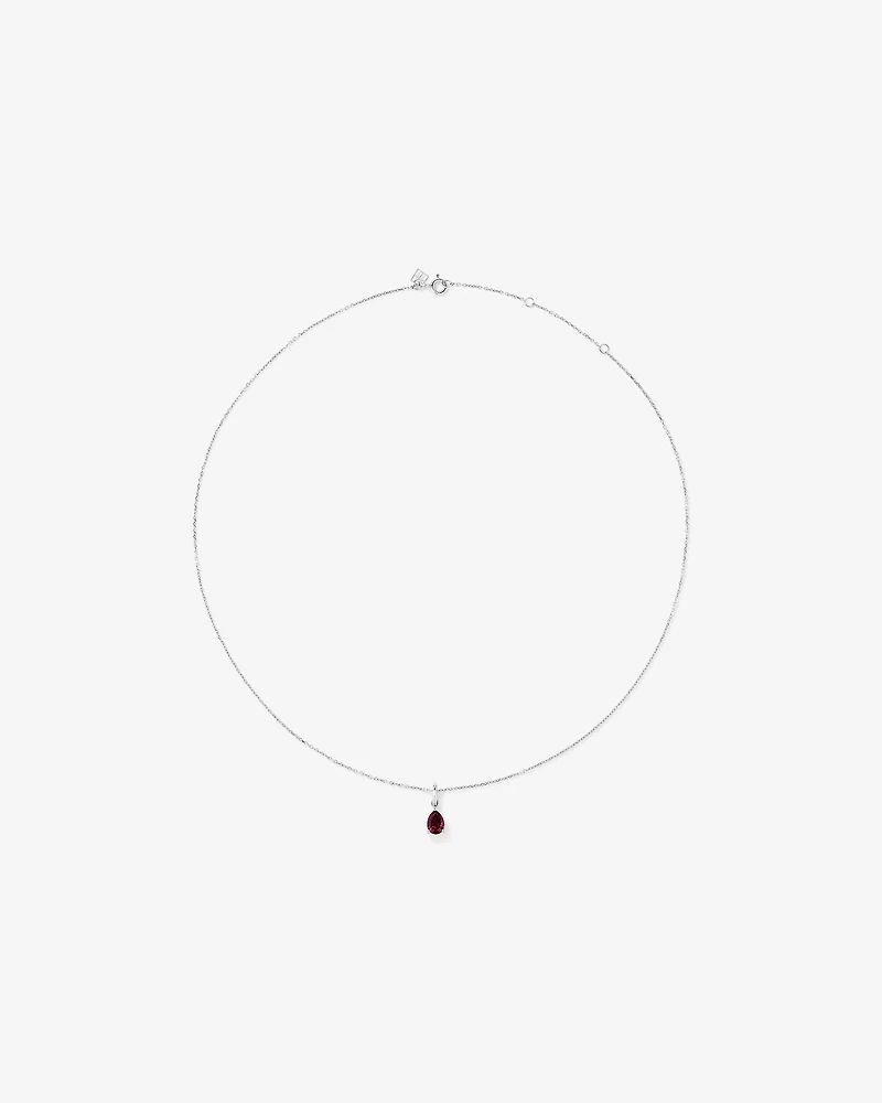 Pear Cut Created Ruby Pendant and Drop Earring Set in Sterling Silver