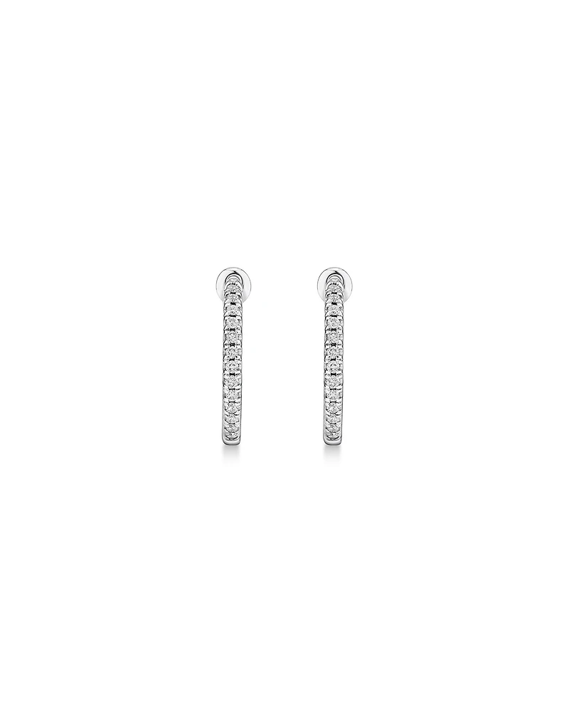Hoop Earrings With 0.25 Carat TW Of Diamonds 10kt White Gold