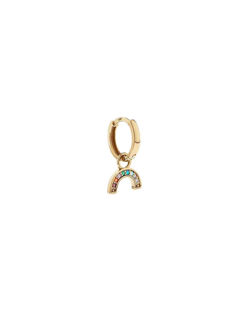 Rainbow Earring Charm in 18Kt Vermeil with Cubic Zirconia