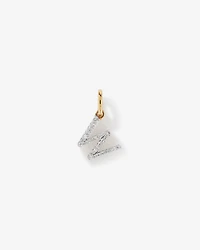 Pendentif initiale lettre W en diamant en or jaune 10 carats