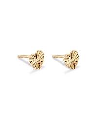 Textured Heart Stud Earrings in 18kt Vermeil