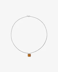 Tiger’s Eye Square Pendant Necklace in Sterling Silver