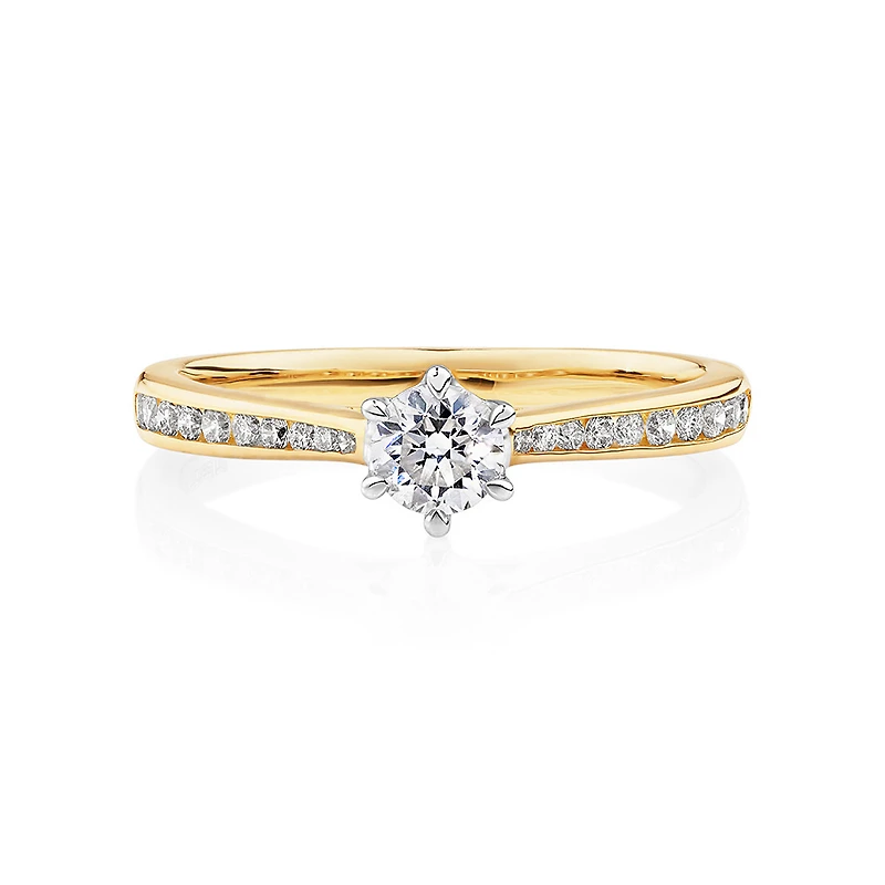 Ring with 0.48 Carat TW of Diamonds in 14kt Yellow & White Gold