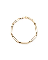 Bracelet à maillons de chaîne en papierclip 3 et 1 en or jaune 10 carats