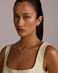 Snowflake Pendant with Cubic Zirconia in Sterling Silver