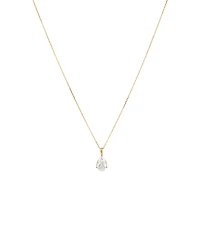 1.00 Carat TW Pear Cut Laboratory-Grown Diamond Solitaire Pendant in 10kt Yellow Gold