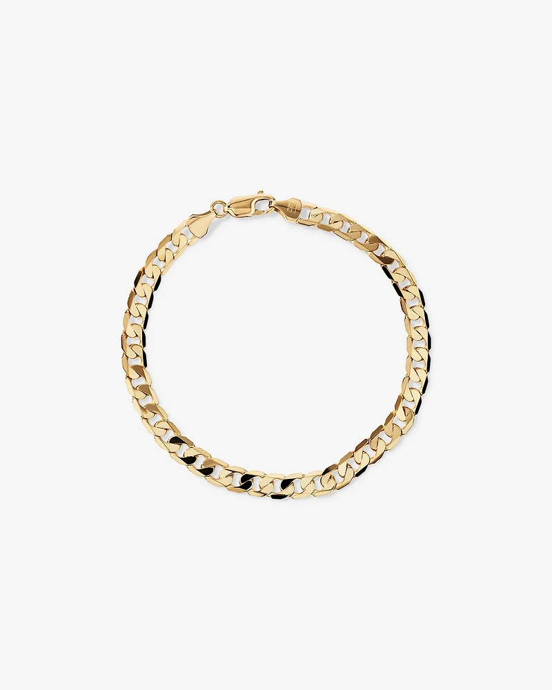 19cm (22") 6mm-6.5mm Width Curb Bracelet in 10kt Yellow Gold