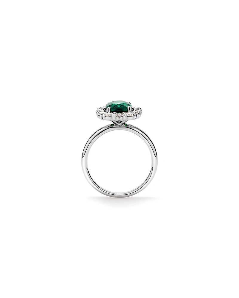 Création de la bague halo en diamant TW 0,96 carat cultivée laboratoire or blanc 10 carats