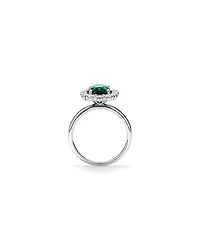 Création de la bague halo en diamant TW 0,96 carat cultivée laboratoire or blanc 10 carats