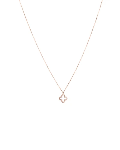 4 Leaf Clover Pendant With Diamonds In 10kt Rose Gold