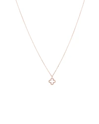 4 Leaf Clover Pendant With Diamonds In 10kt Rose Gold