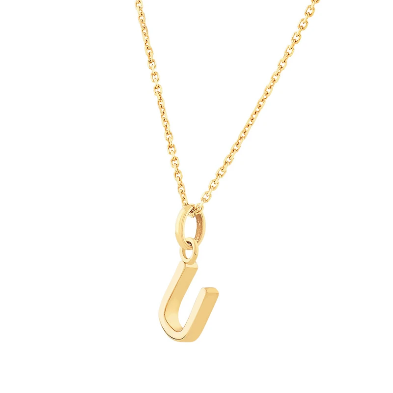 U Initial Pendant in 10kt Yellow Gold