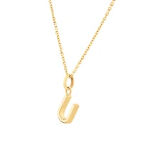 U Initial Pendant in 10kt Yellow Gold