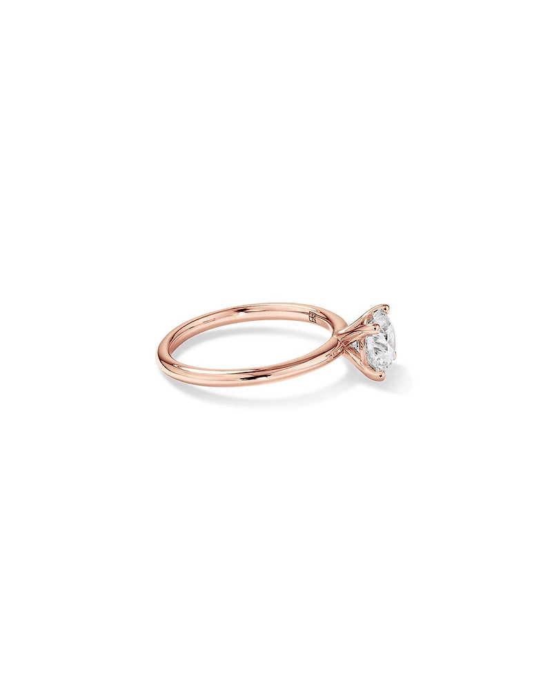 Carat TW Round Brilliant Laboratory-Grown Diamond Solitaire Engagement Ring in 14kt Rose Gold