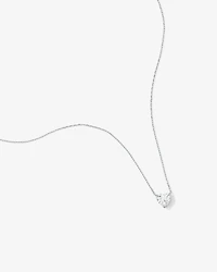 Cubic Zirconia Heart Stud Earrings and Necklace Set in Sterling Silver