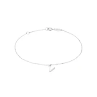 19cm (7.5") V Initial Bracelet in Sterling Silver