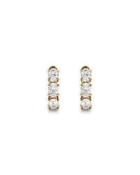 2.00 Carat TW Laboratory-Grown Diamond Oval Huggie Earrings in 10kt Yellow Gold