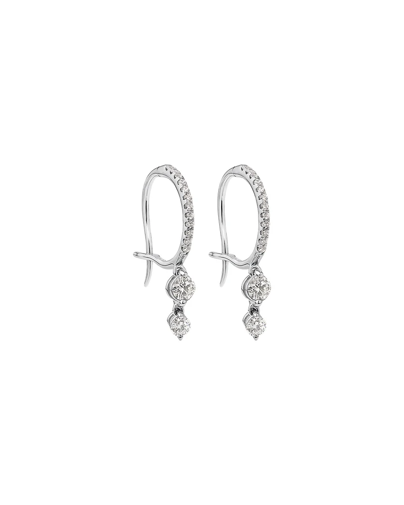 Double Drop Earrings with 0.48 Carat TW of Diamonds in 18kt White Gold
