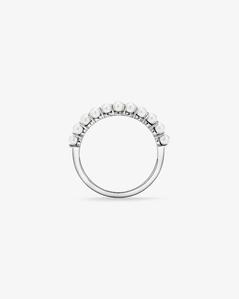 Cultured Freshwater Pearl Band Ring 10kt White Gold