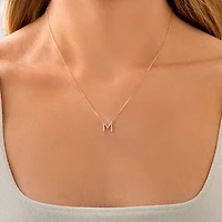 "M" Initial Necklace with 0.10 Carat TW of Diamonds in 10kt Yellow Gold