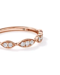 Alliance torsadée en or rose 14 carats avec diamants (poids total de 0,20 carat)