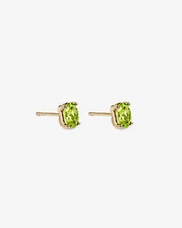 Oval Peridot Stud Earrings in 10kt Yellow Gold