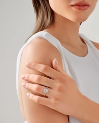 1.78 Carat TW Oval Laboratory-Grown Diamond Halo Engagement Ring 14kt Gold