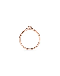 0.15TW Round Brilliant Laboratory-Grown Diamond Chevron Promise Ring 10kt Rose Gold