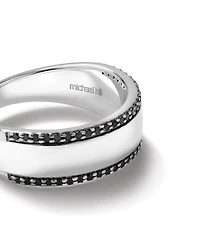 Bague en argent à diamants noirs totalisant 0,25 ct pour homme