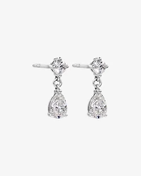 LAB. Drop Earrings with 1.00 Carat TW Pear and Round Brilliant Laboratory-Grown Diamonds in 10kt White Gold