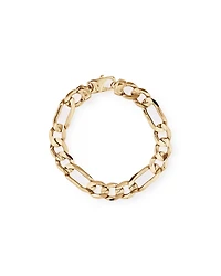 Bracelet Figaro solide en or jaune 10 carats, 23 cm (22 po), largeur de 15 mm