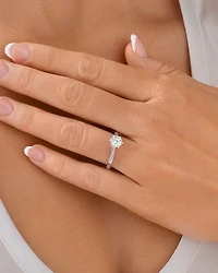 Certified Solitaire Engagement Ring with a 1 Carat TW Diamond in 14kt White Gold