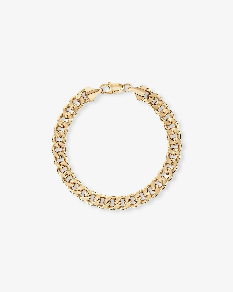 65cm (22") 9mm Width Semi Solid Diamond Cut Curb Chain in 10kt Yellow Gold