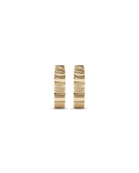 Ribbed Huggie Hoop Earrings 10kt Yellow Gold