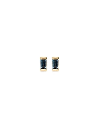 Stud Earrings with London Blue Topaz in 10kt Yellow Gold