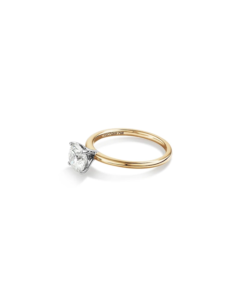 1.25 Carat TW Round Brilliant Laboratory-Grown Diamond Solitaire Engagement Ring 14kt Yellow and White Gold