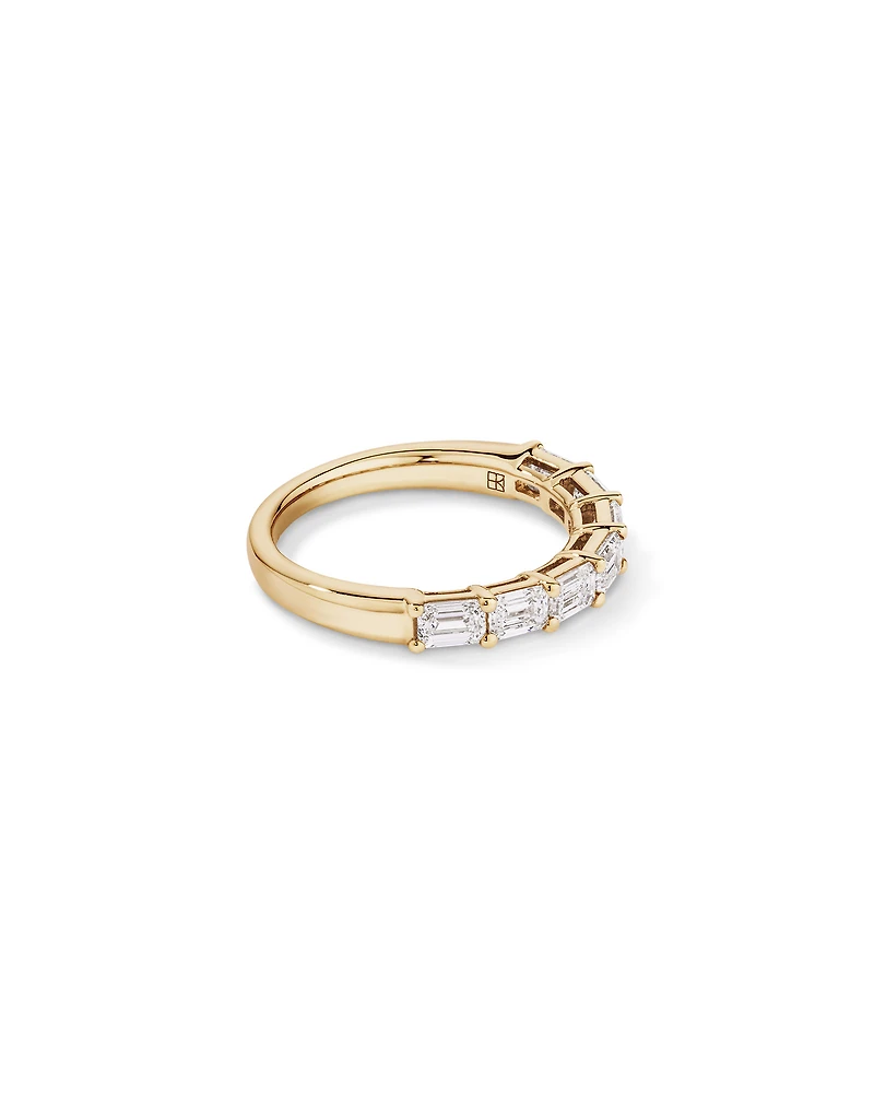 1.40 Carat TW East-West Emerald Cut Laboratory-Grown Diamond Wedding Ring 14kt Yellow Gold