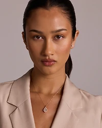 Lume Lab Pear Pendant with 1.00 Carat TW of Laboratory-Grown Diamonds in 10kt White Gold