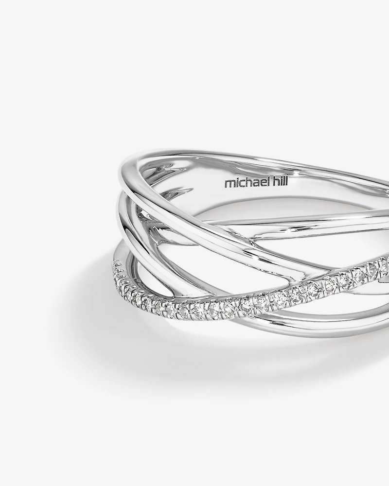 Bague en argent sterling à diamants totalisant 0,10 ct