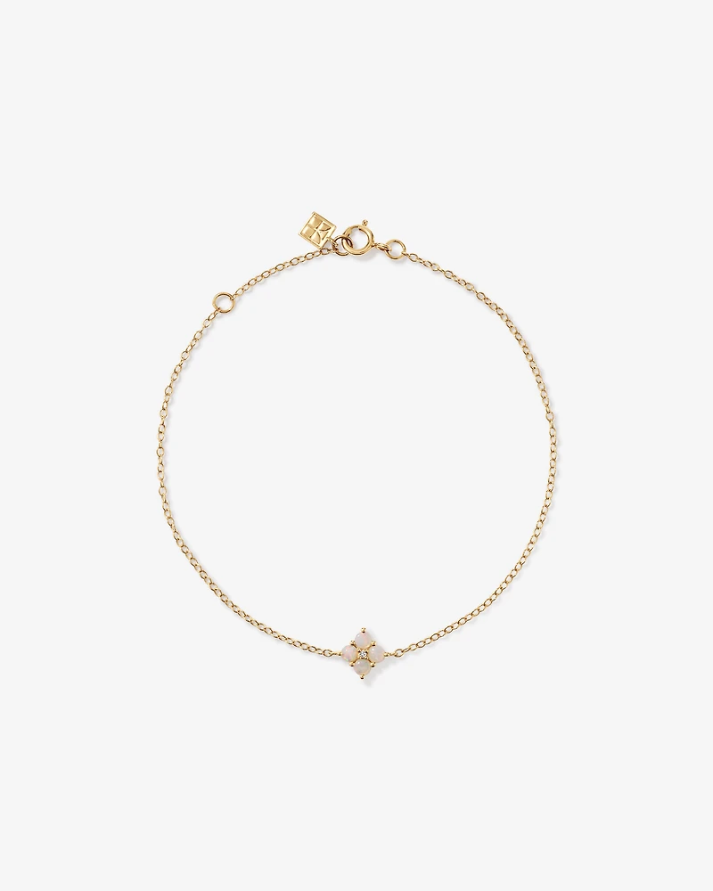 Australian Opal & Diamond Accent Bracelet in 10kt Yellow Gold