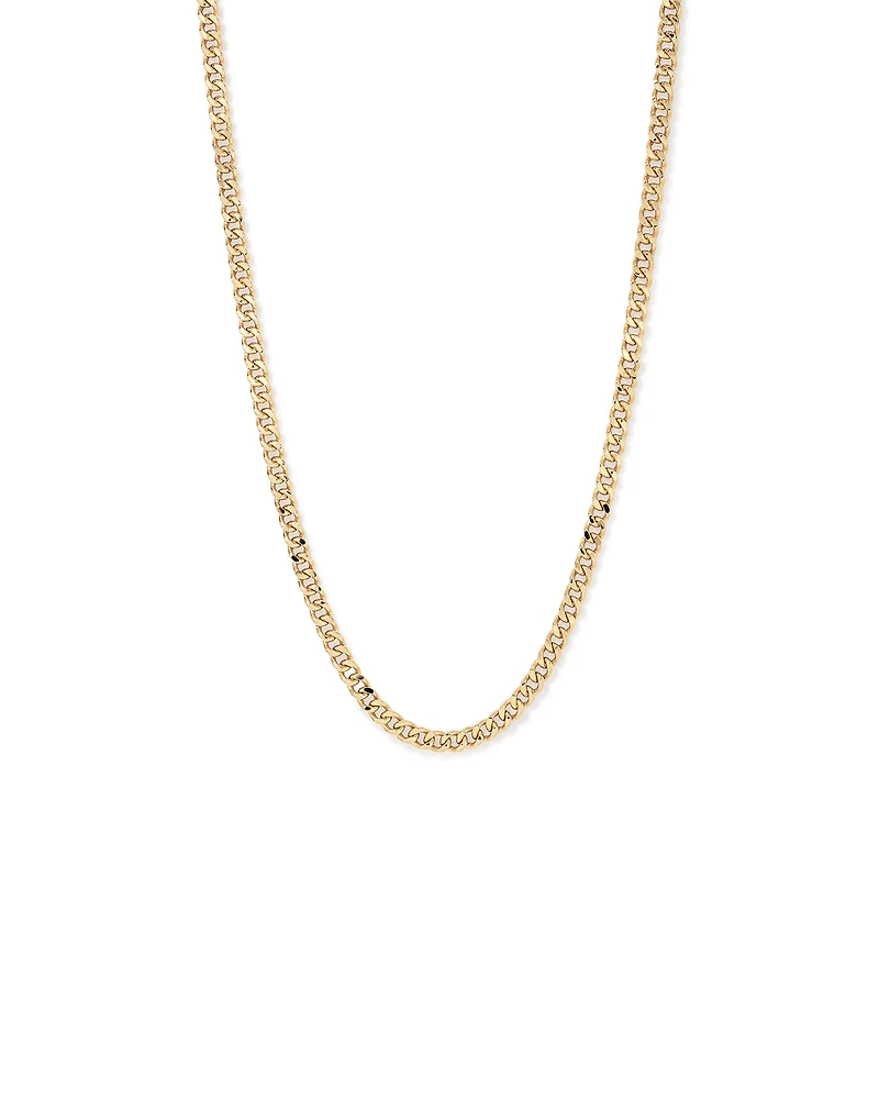 45cm (22") 6.8mm Width Semi Solid Diamond Cut Curb Chain in 10kt Gold