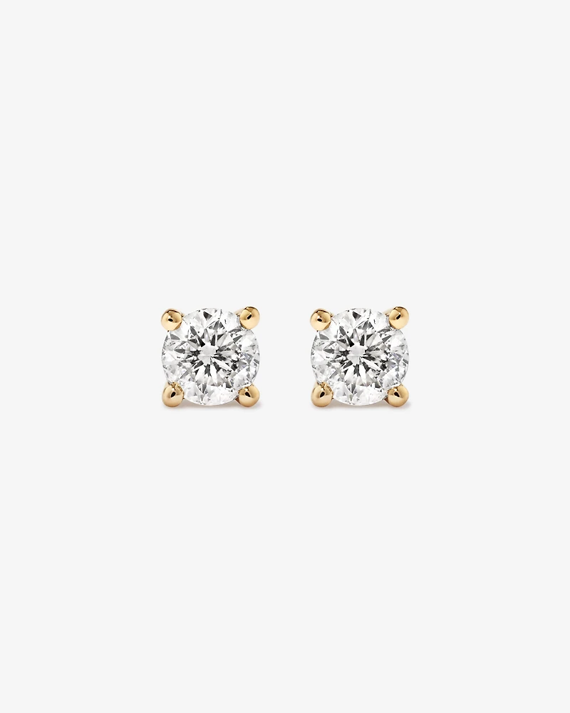 0.25 Carat TW Diamond Solitaire Stud Earrings in 18kt Yellow Gold