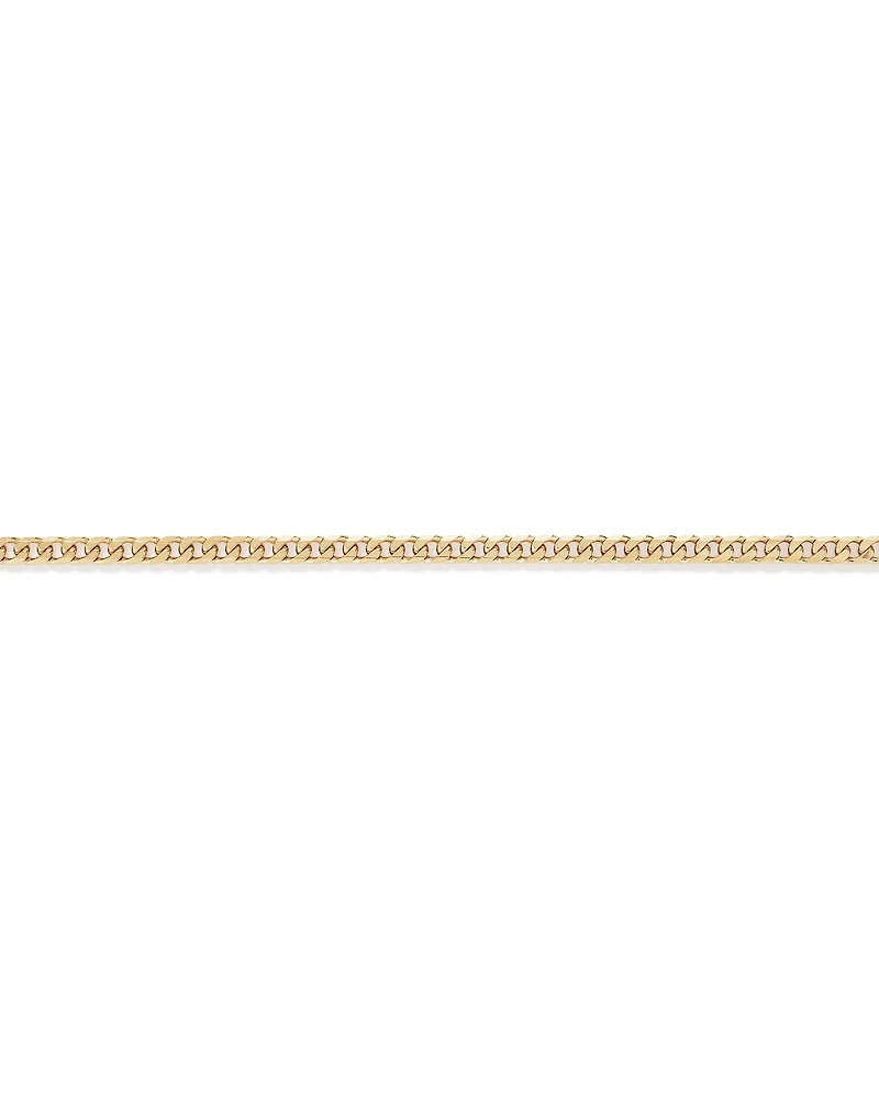 55cm (22") 8mm Width Solid Concave Bevelled Curb Chain in 10kt Yellow Gold